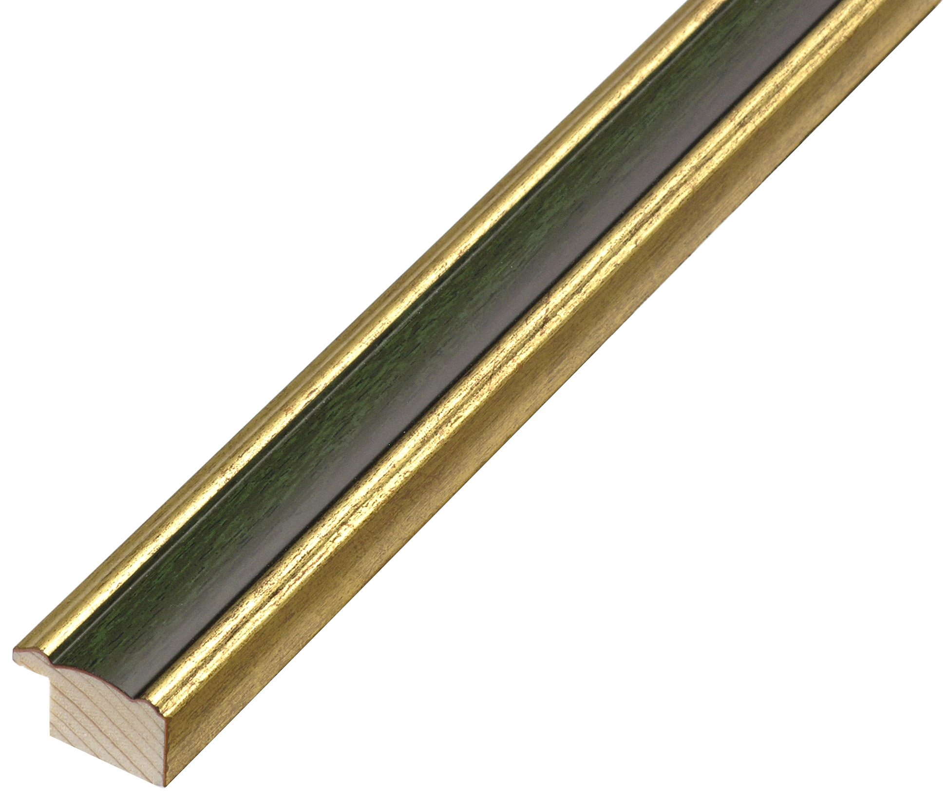 Asta pino giuntato - Larghezza 24mm Altezza 13 - Oro con fascia oliva
