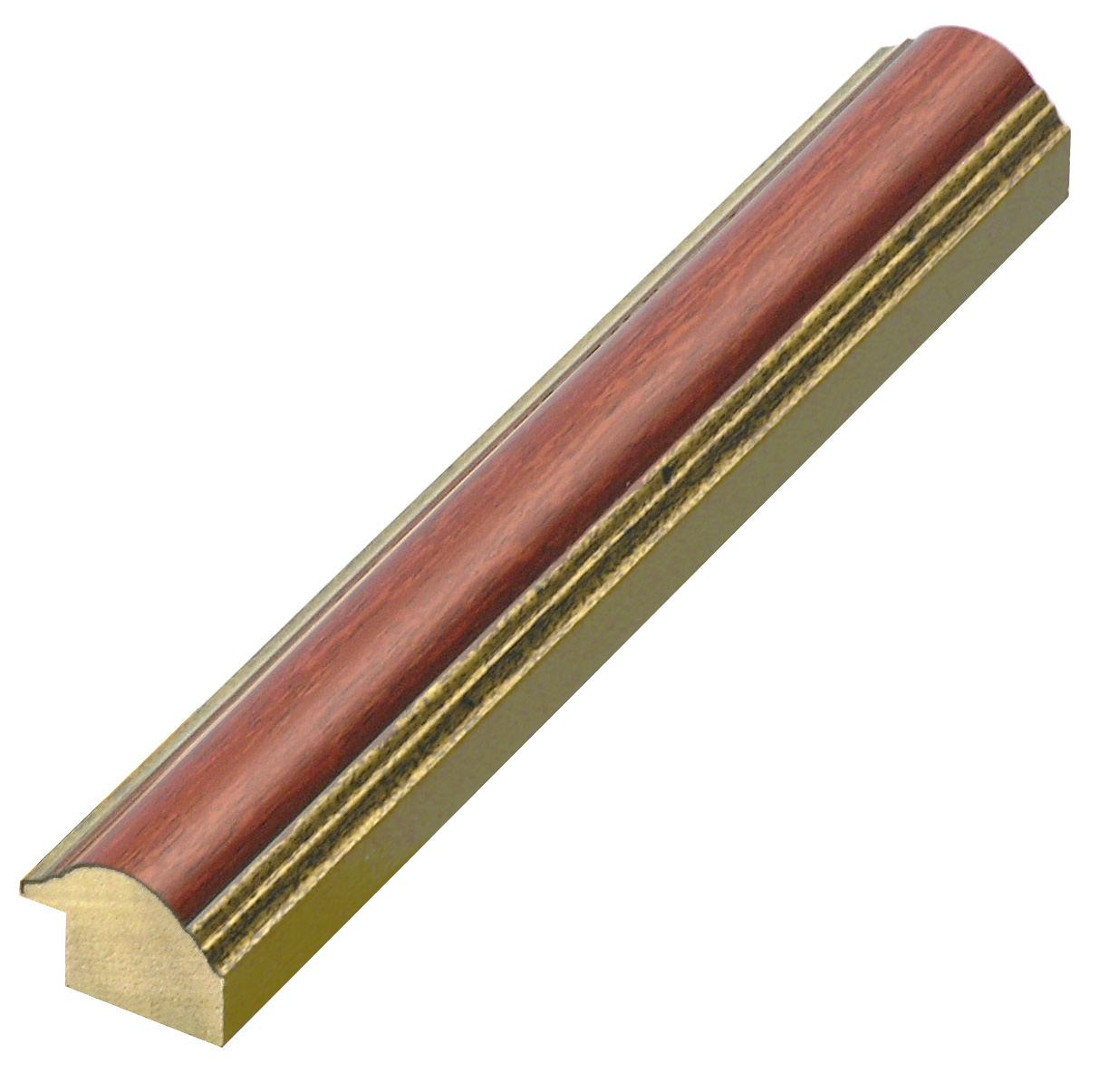 Asta pino giuntato - Larghezza 25mm Altezza 19 - Mogano con filo oro