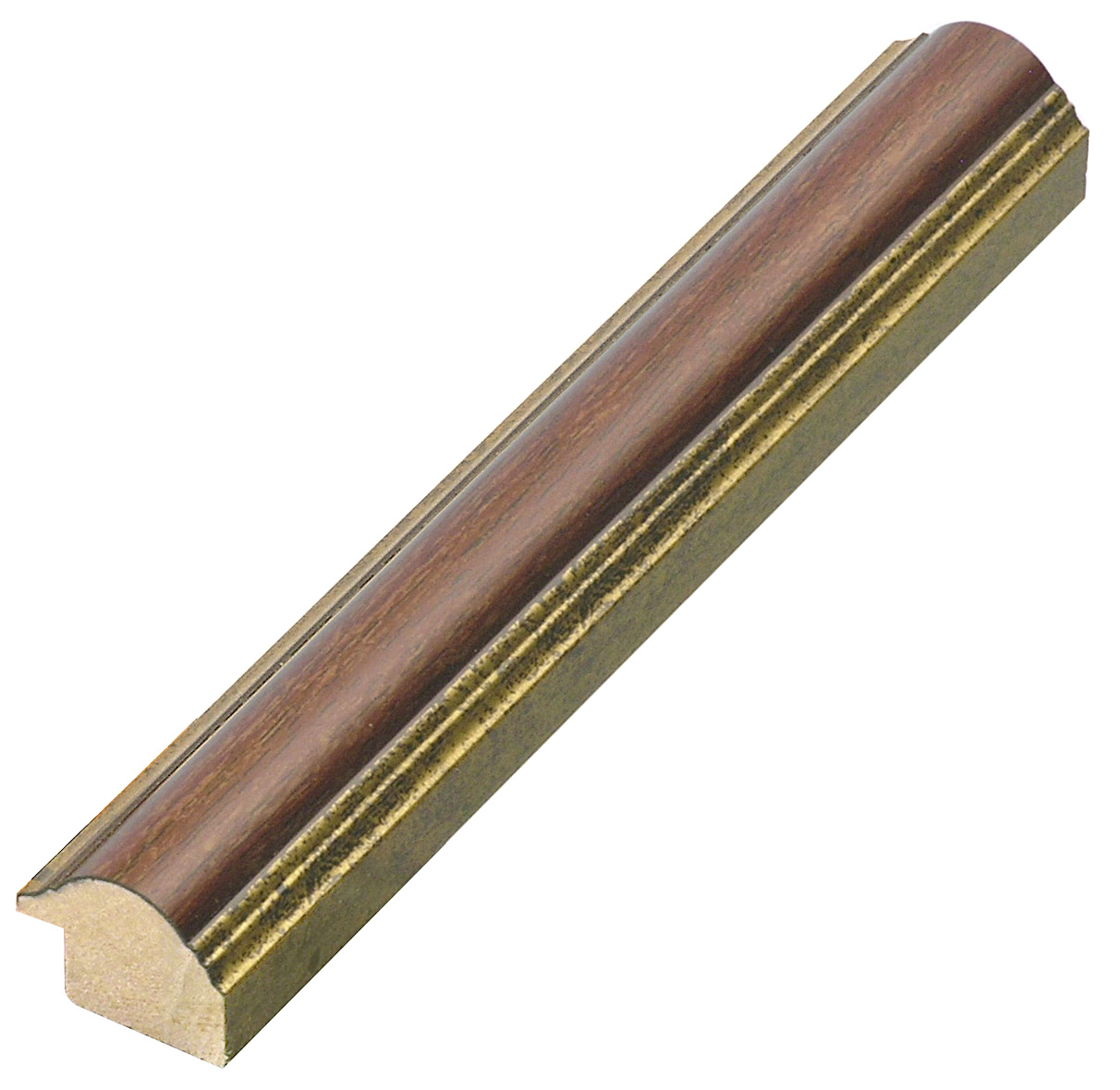 Asta pino giuntato - Larghezza 25mm Altezza 19 - Noce con filo oro