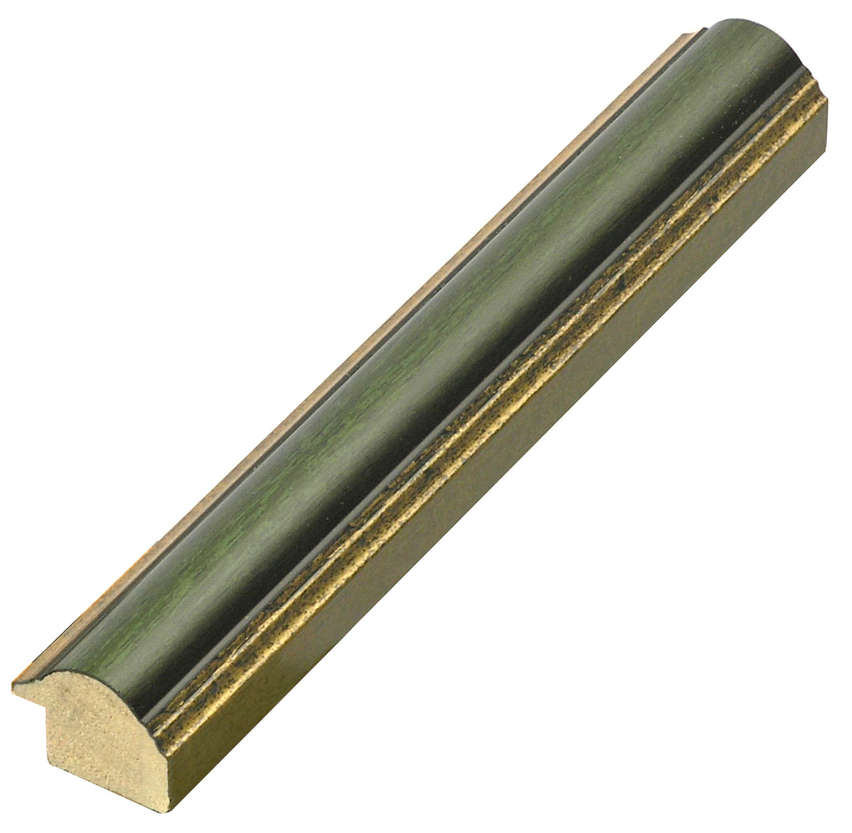 Asta pino giuntato - Larghezza 25mm Altezza 19 - Verde con filo oro