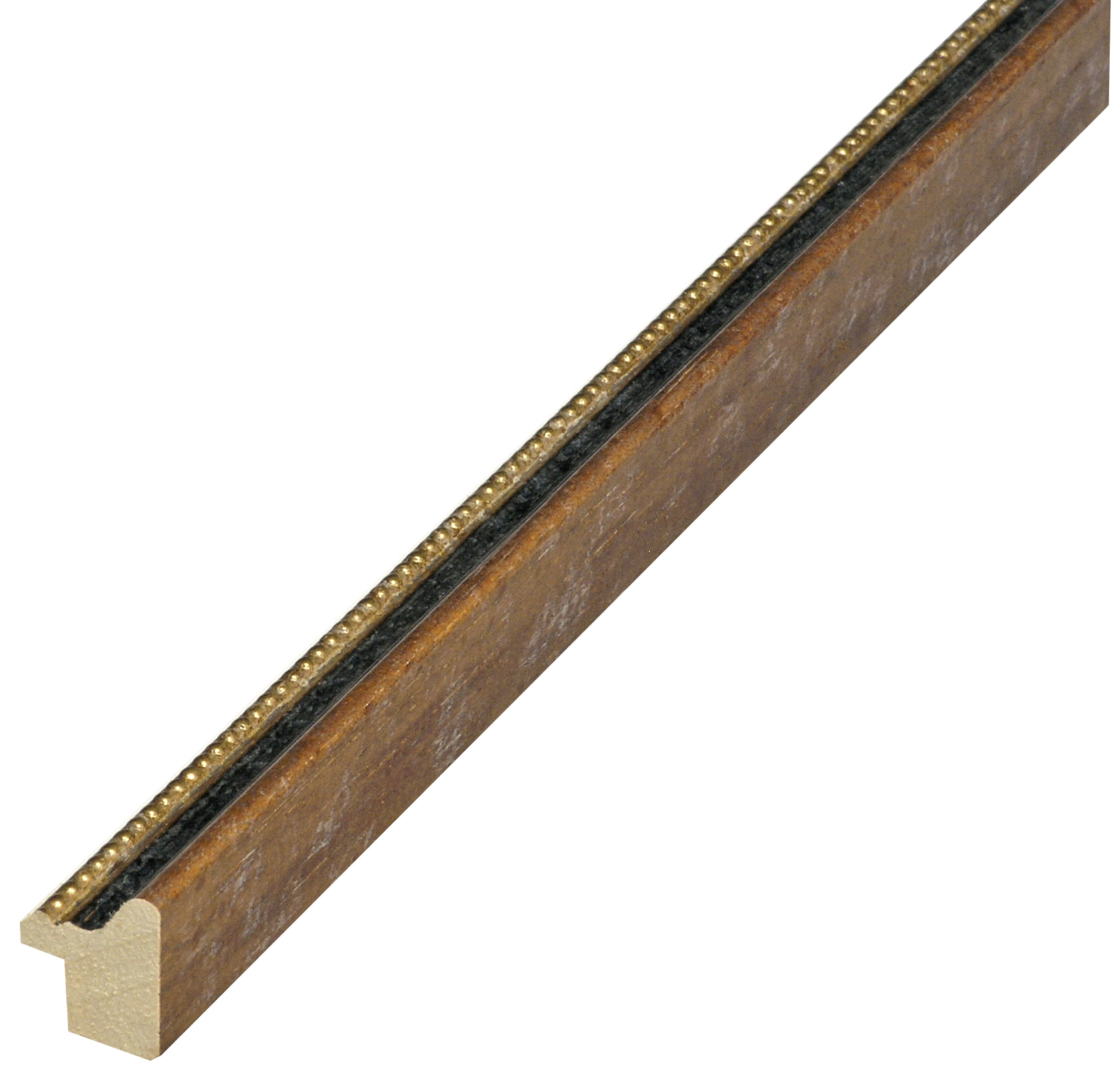 Asta in ayous - Larghezza 15mm Altezza 18 - Noce, gola grigia, filo oro