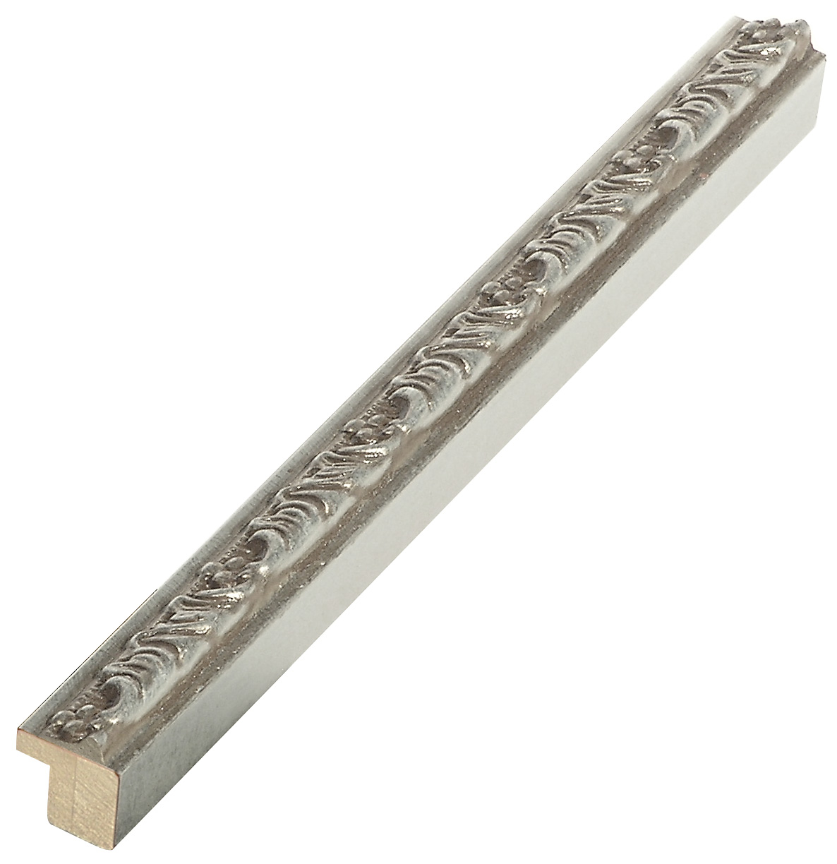 Asta pino giuntato - Larghezza 16mm Altezza 16 - Argento con decorazioni