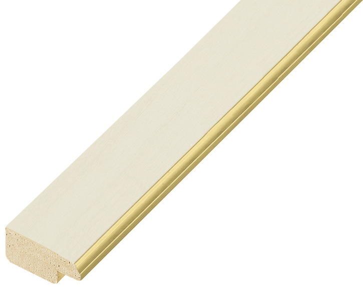 Asta pino giuntato - Larghezza 21mm Altezza 10 - Panna, filo oro