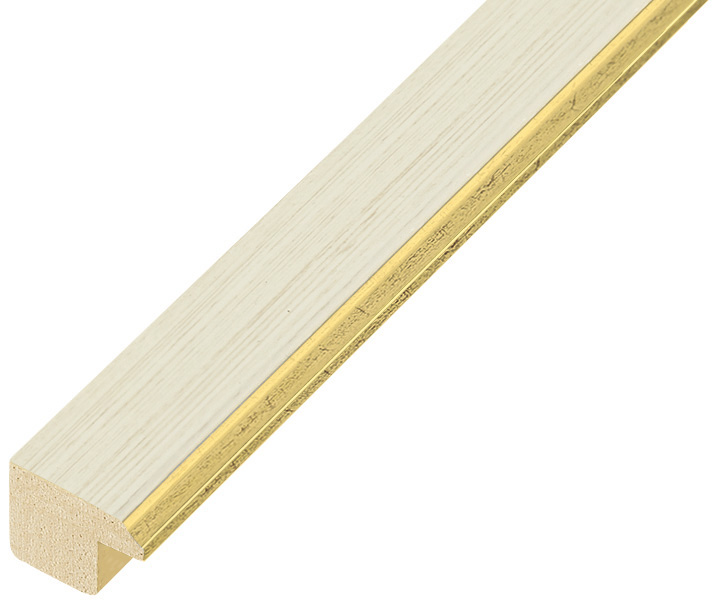 Asta pino giuntato - Larghezza 22mm Altezza 15 - Beige, filo oro