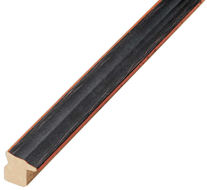 Asta pino giuntato - Larghezza 16mm Altezza 16 - Nero