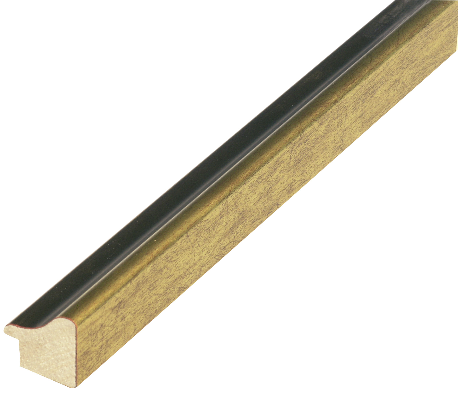 Asta pino giuntato - Larghezza 23mm Altezza 22 - Oro con gola nera