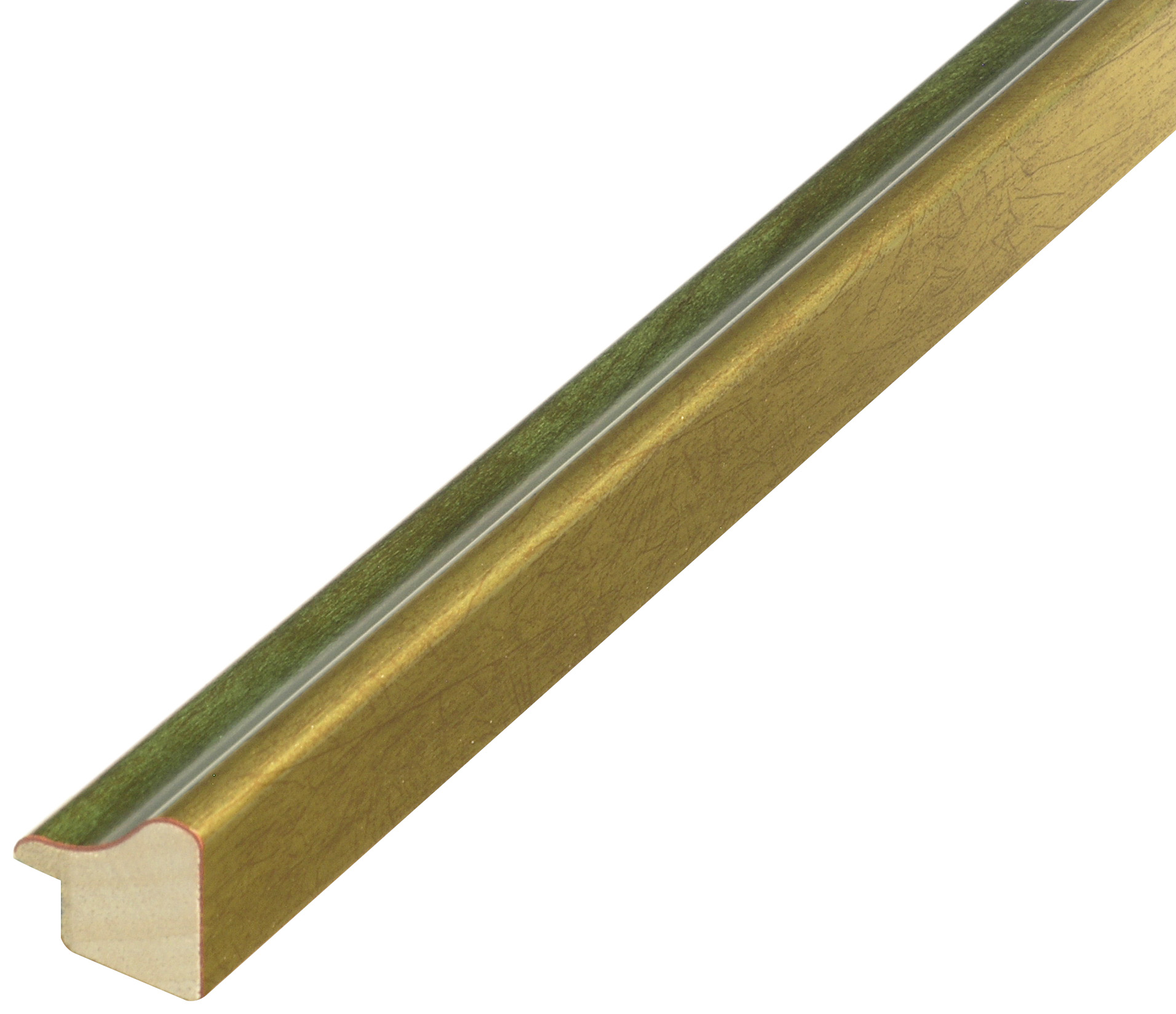 Asta pino giuntato - Larghezza 23mm Altezza 22 - Oro con gola verde