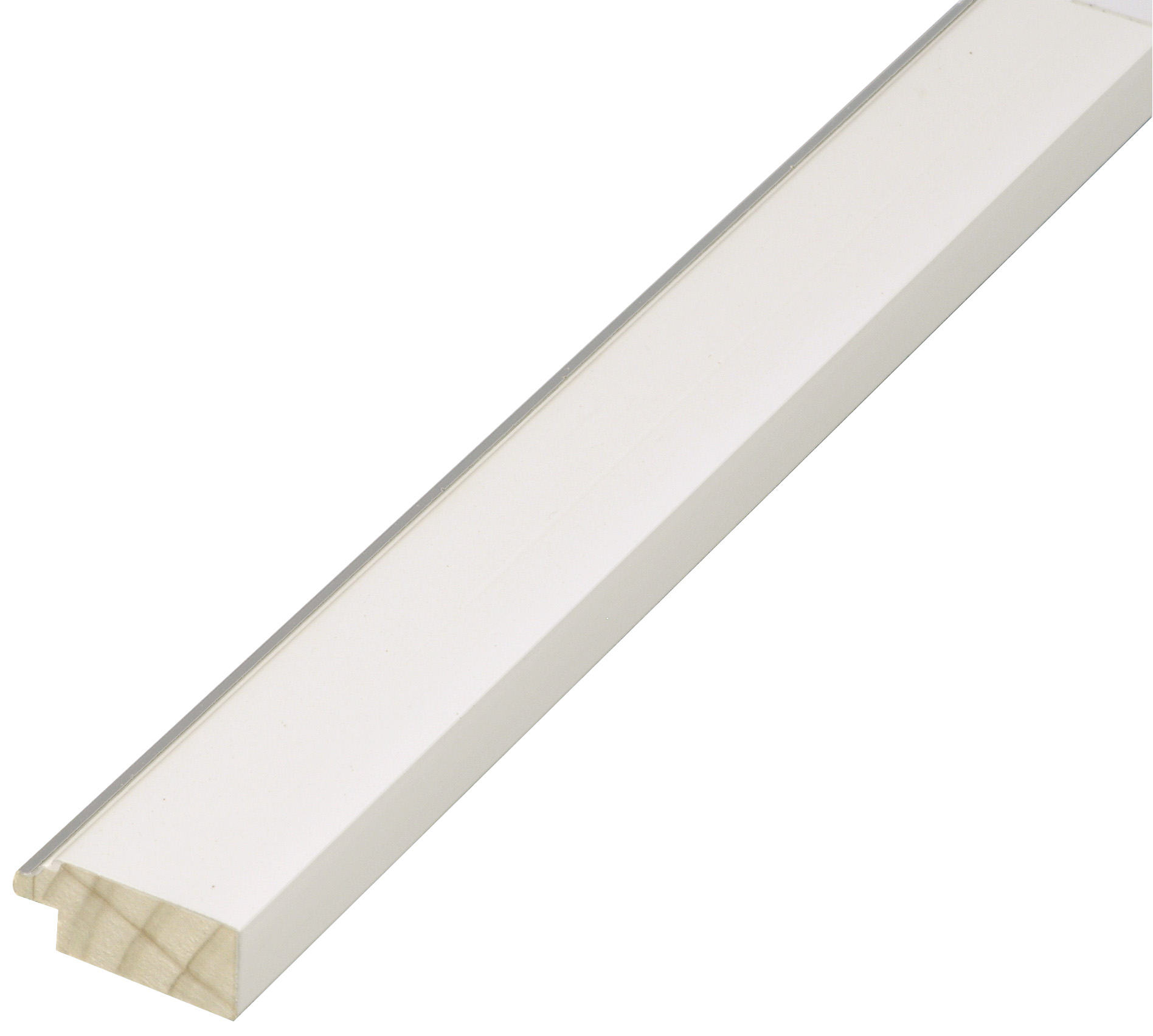 Asta pino giuntato - Larghezza 25mm Altezza 11 - Bianco, filo argento
