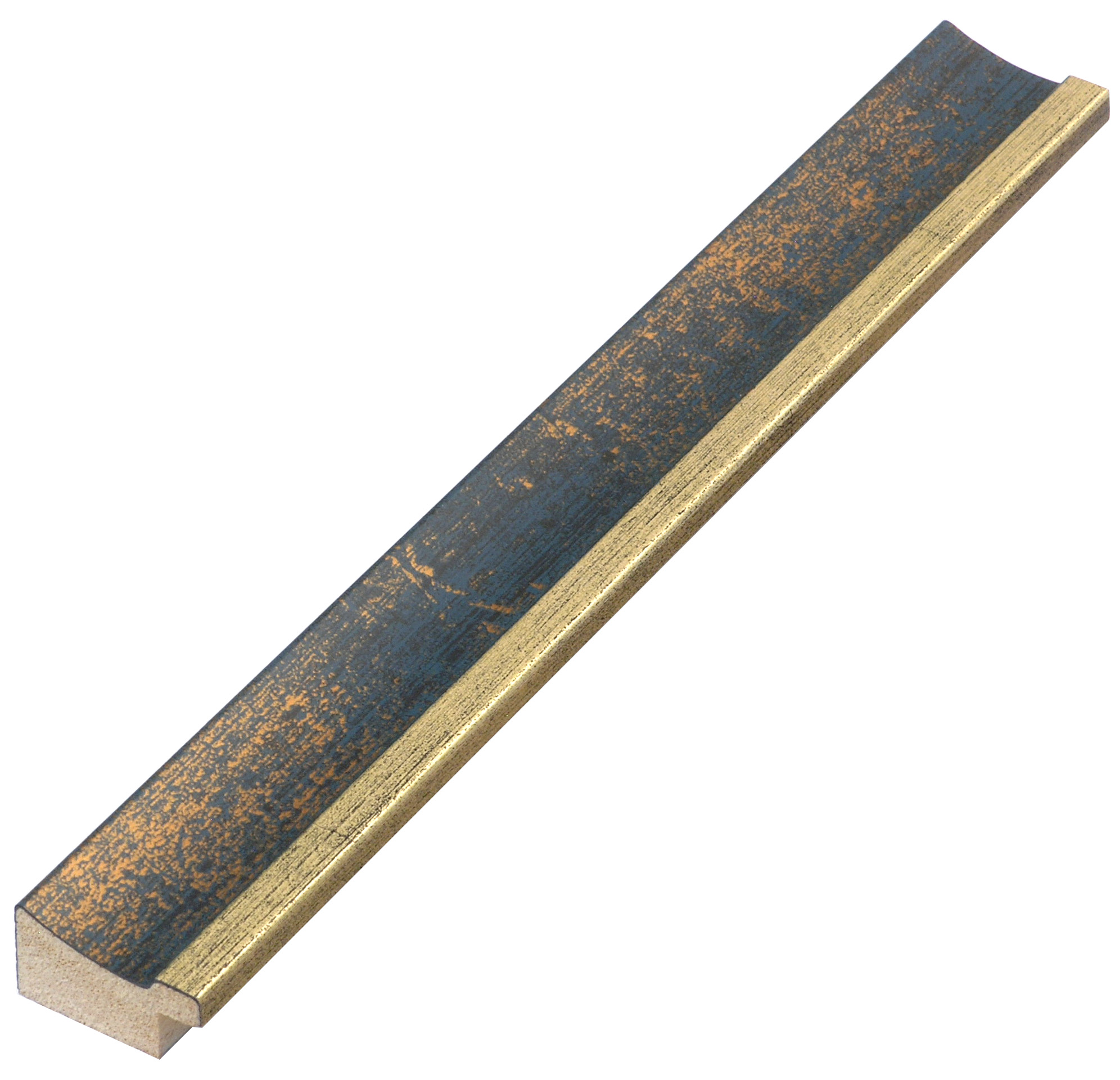 Asta pino giuntato - Larghezza 25mm Altezza 15 - Oro con fascia blu