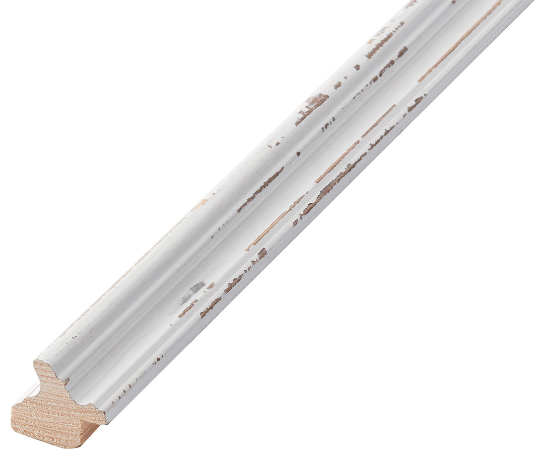 Asta abete giuntato - Larghezza 24mm Altezza 21 - Bianco shabby
