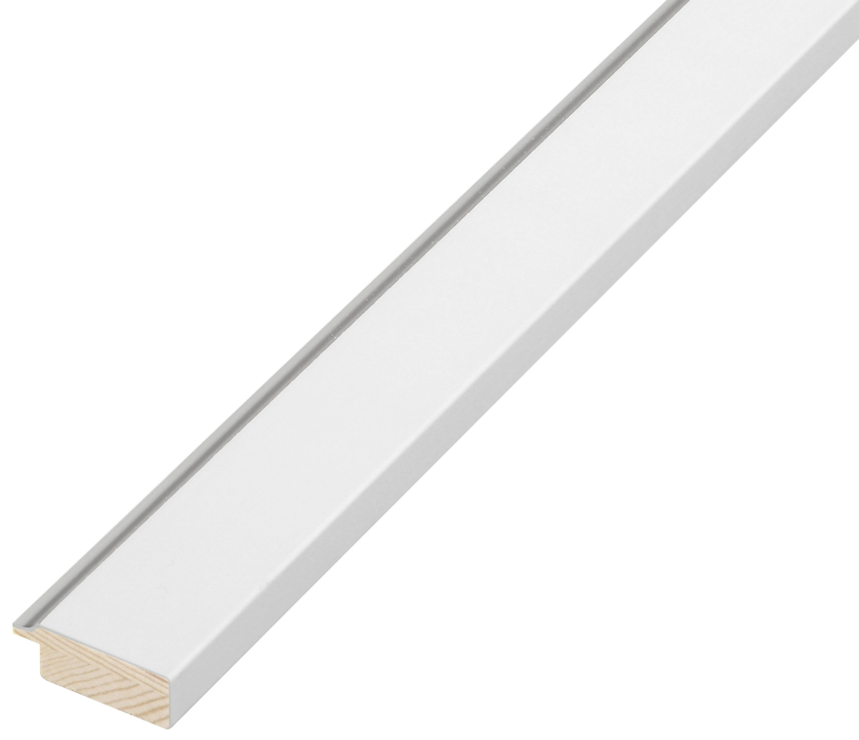Asta pino giuntato - Larghezza 34mm Altezza 12 - Bianco, filo argento