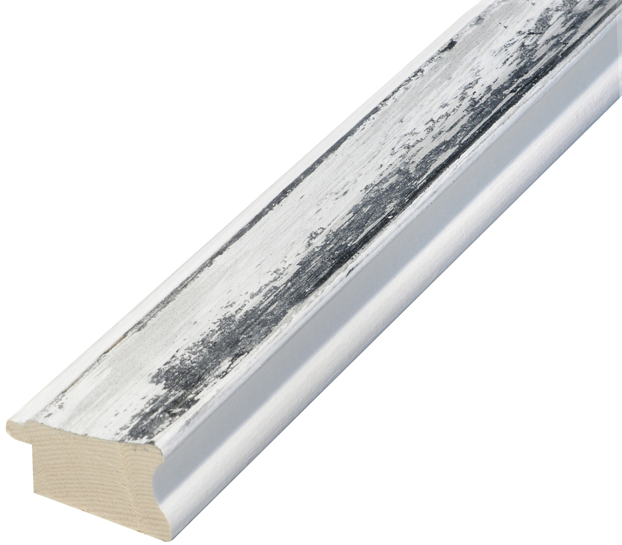 Asta abete giuntato - Larghezza 40mm Altezza 23 - Bianco-Grigio