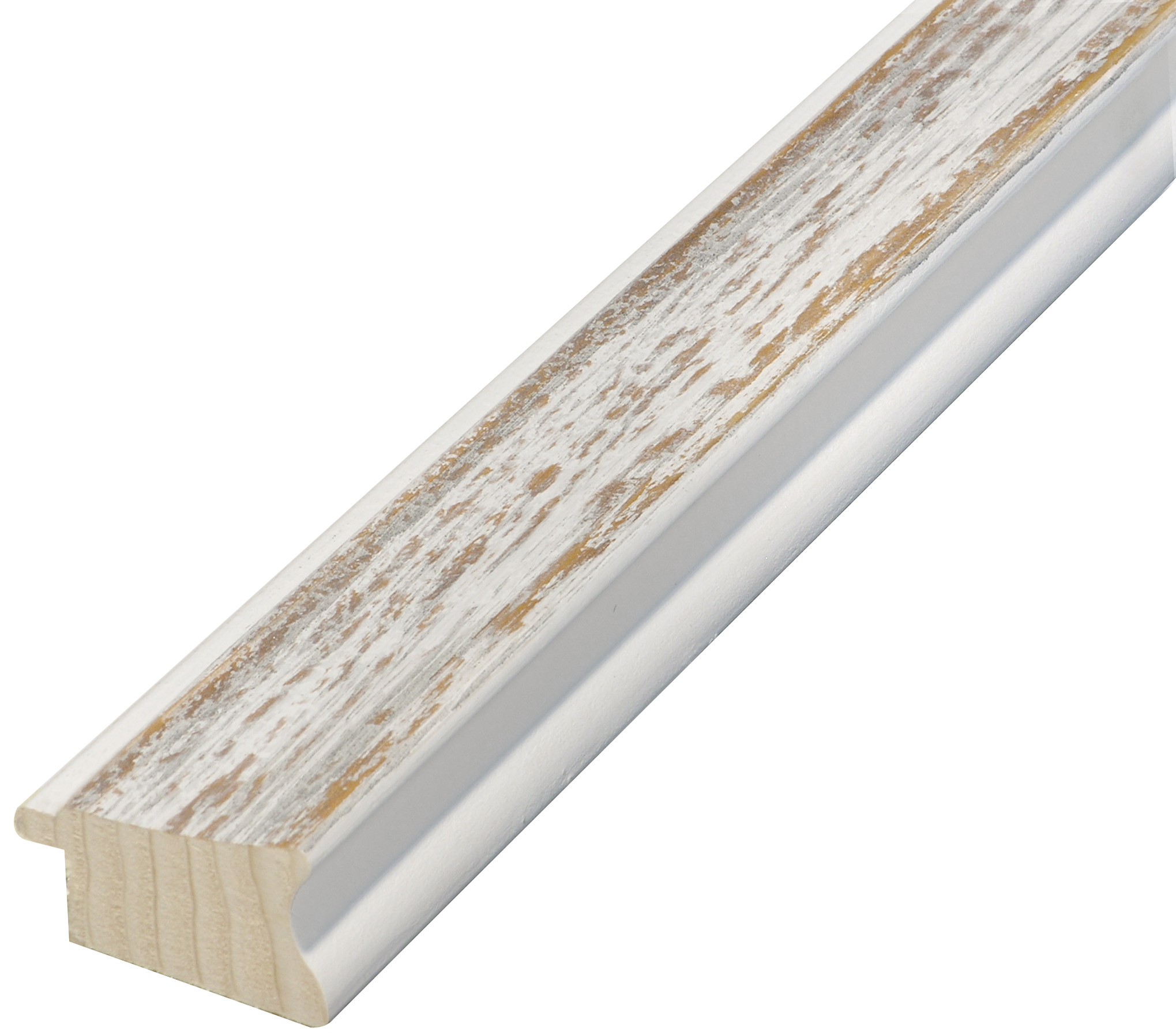 Asta abete giuntato - Larghezza 40mm Altezza 23 - Bianco-Noce