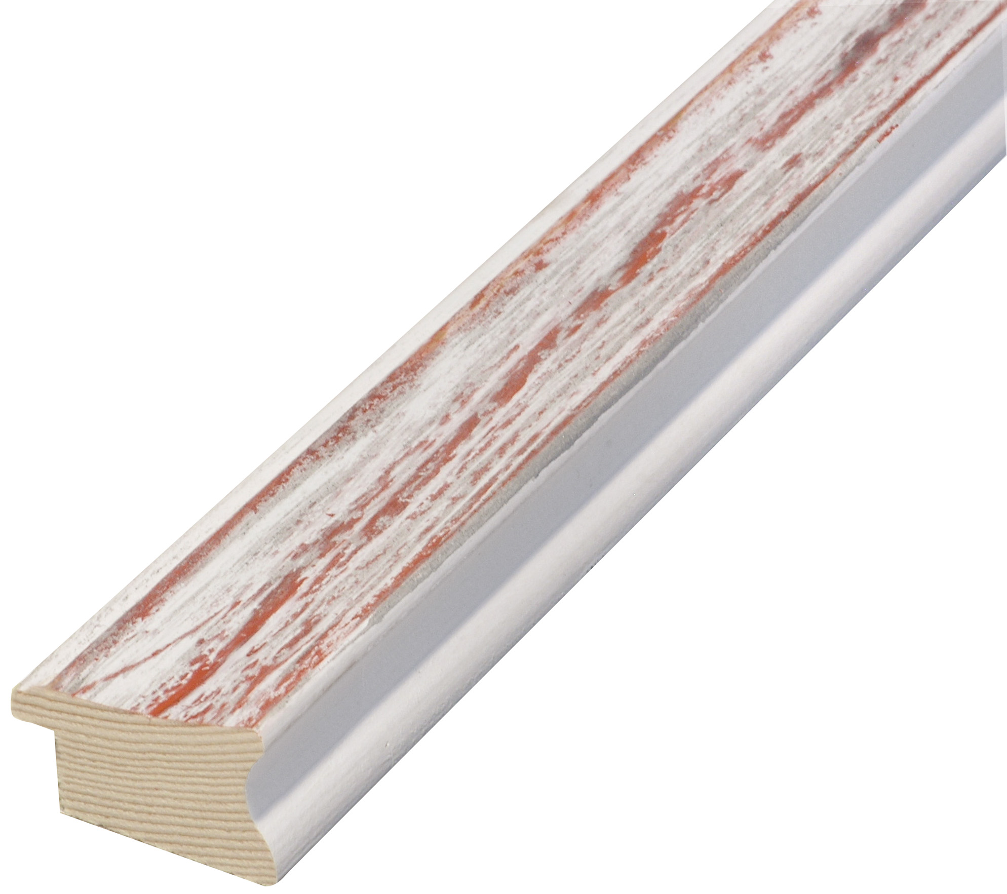 Asta abete giuntato - Larghezza 40mm Altezza 23 - Bianco-Rosa
