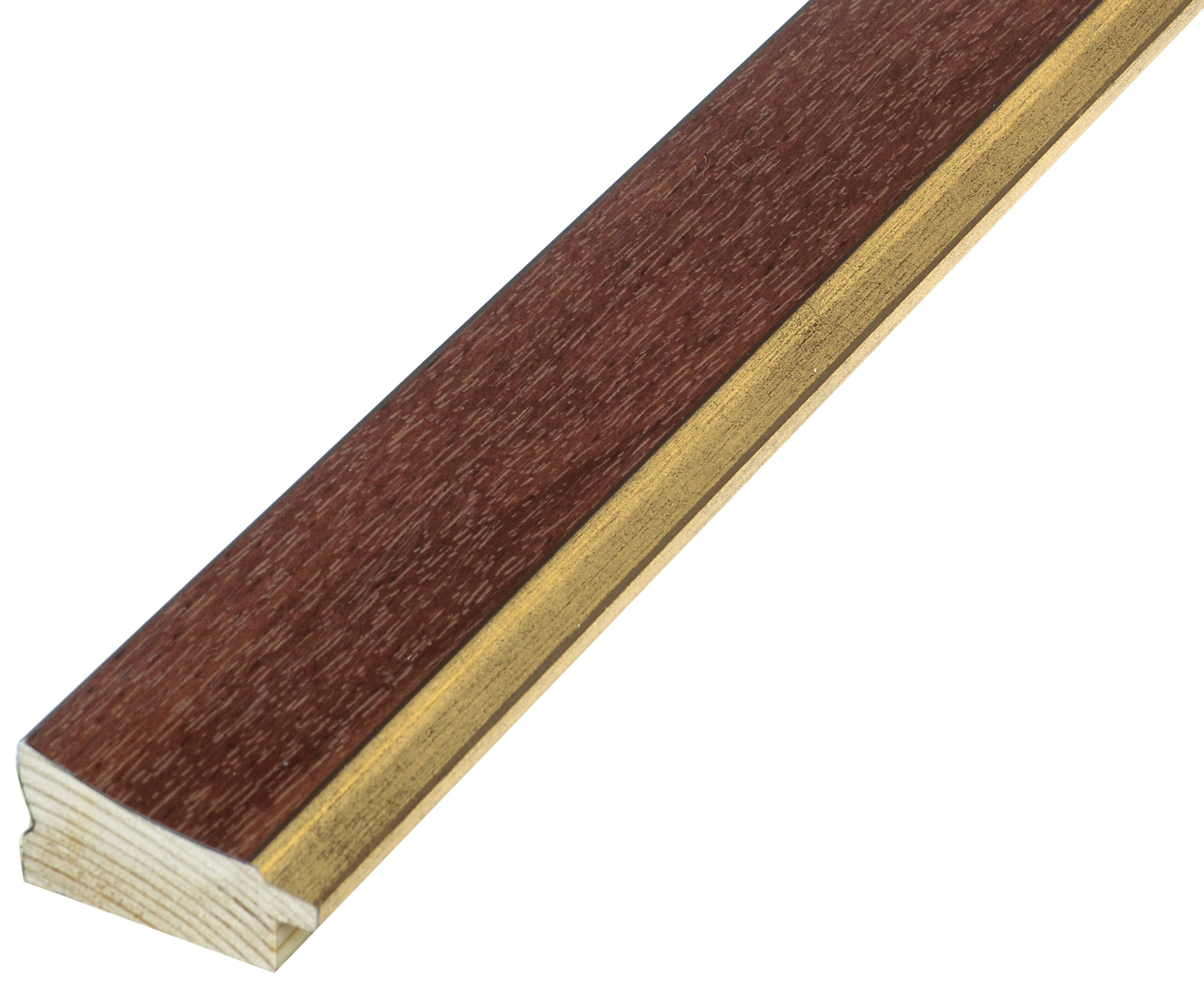 Asta pino giuntato - Larghezza 43mm Altezza 22 - Noce con filo oro
