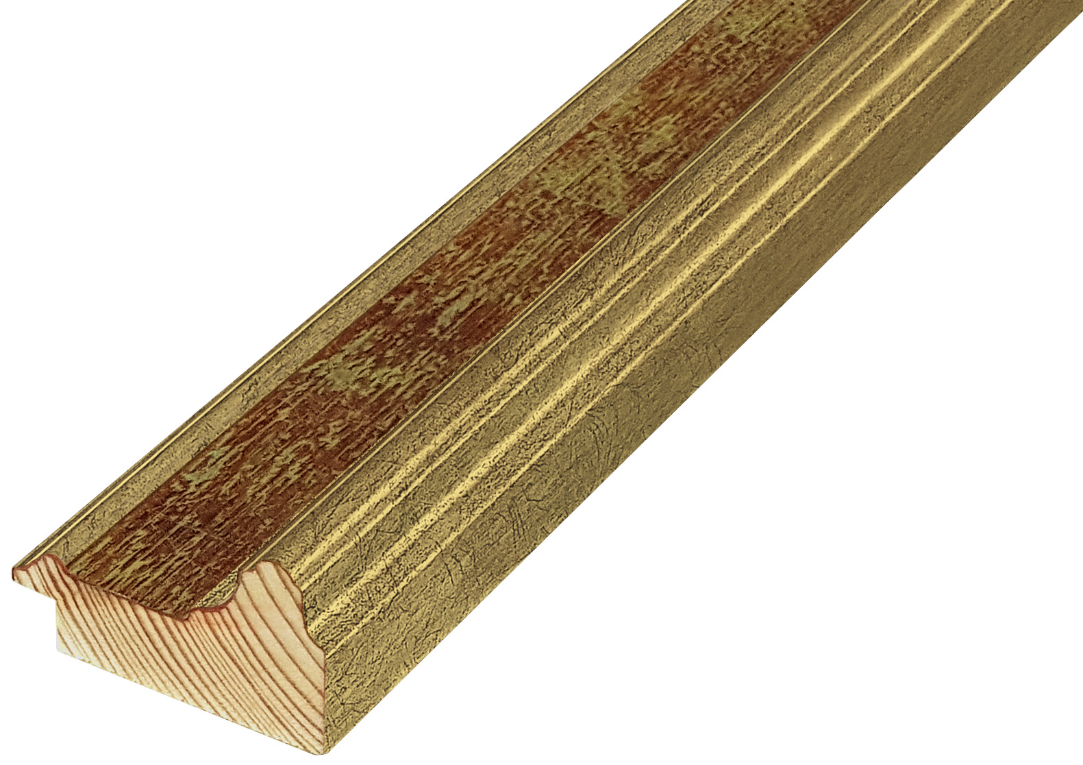 Asta pino giuntato - Larghezza 57mm Altezza 33 - Finitura Oro
