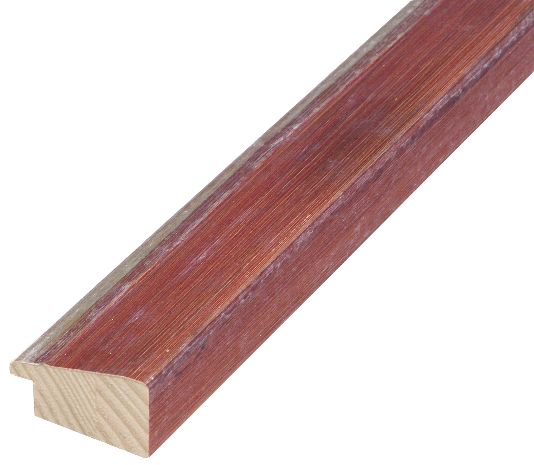 Asta abete giuntato - Larghezza 37mm Altezza 21 - Rossa, filo argento