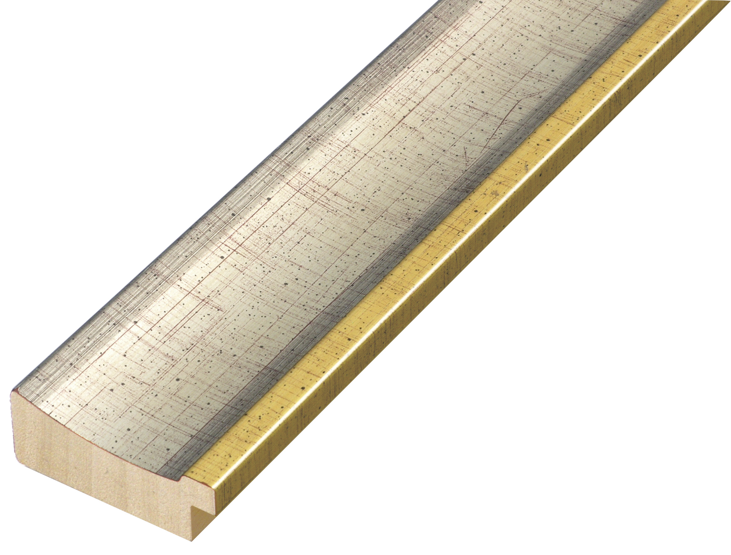 Asta pino giuntato - Larghezza 50mm Altezza 20 - Argento con filo oro