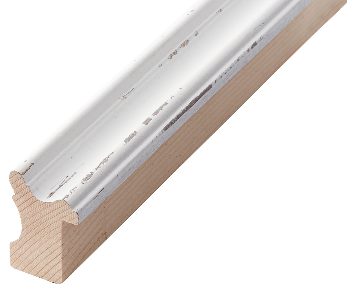 Asta abete giuntato - Larghezza 29mm Altezza 43 - Bianco shabby
