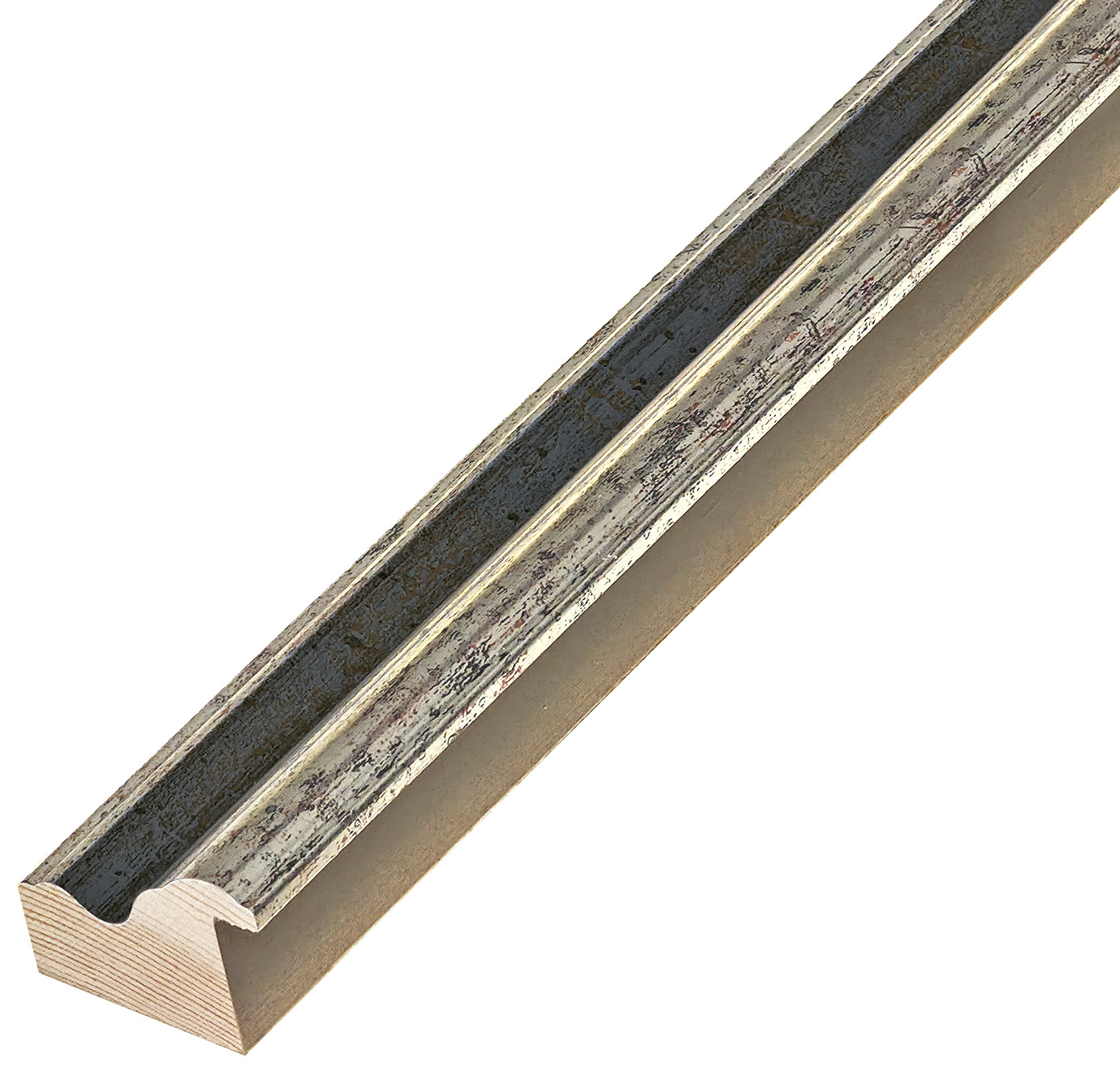 Asta in pino giuntato - Larghezza 45mm Altezza 32  - Argento