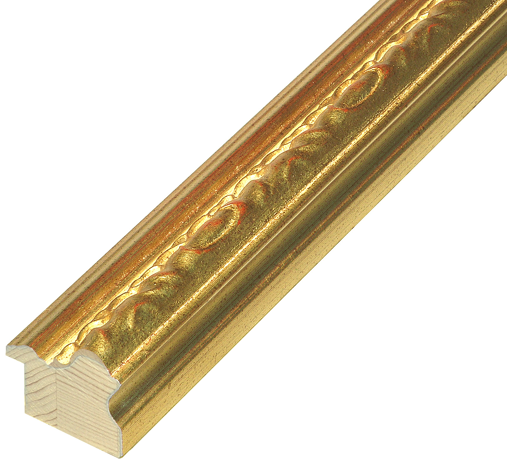 Asta in pino - Larghezza 40mm Altezza 38 - Oro con decorazioni