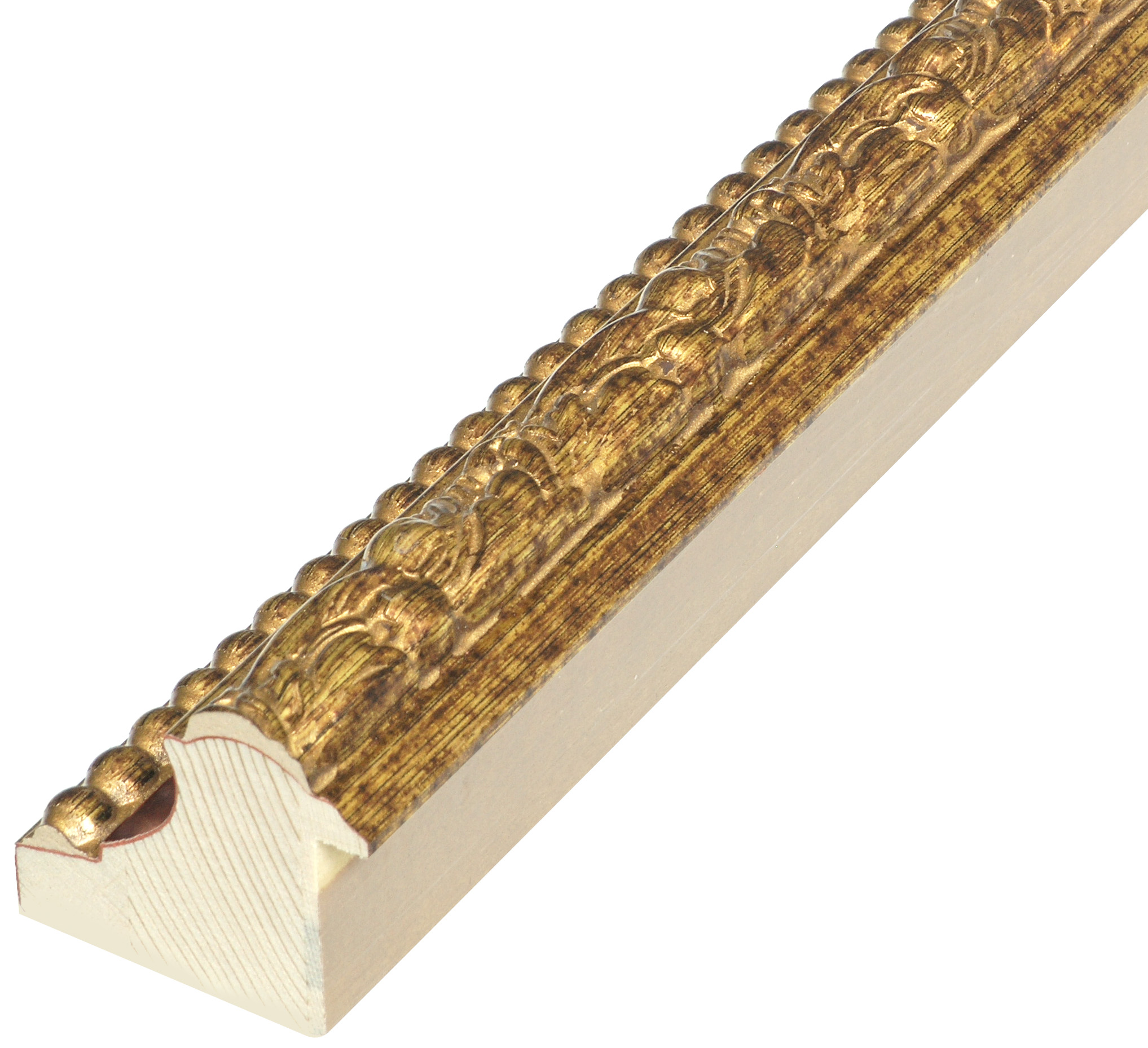 Asta abete giuntato - Larghezza 50mm Altezza 44 - Bruno con decoraz.