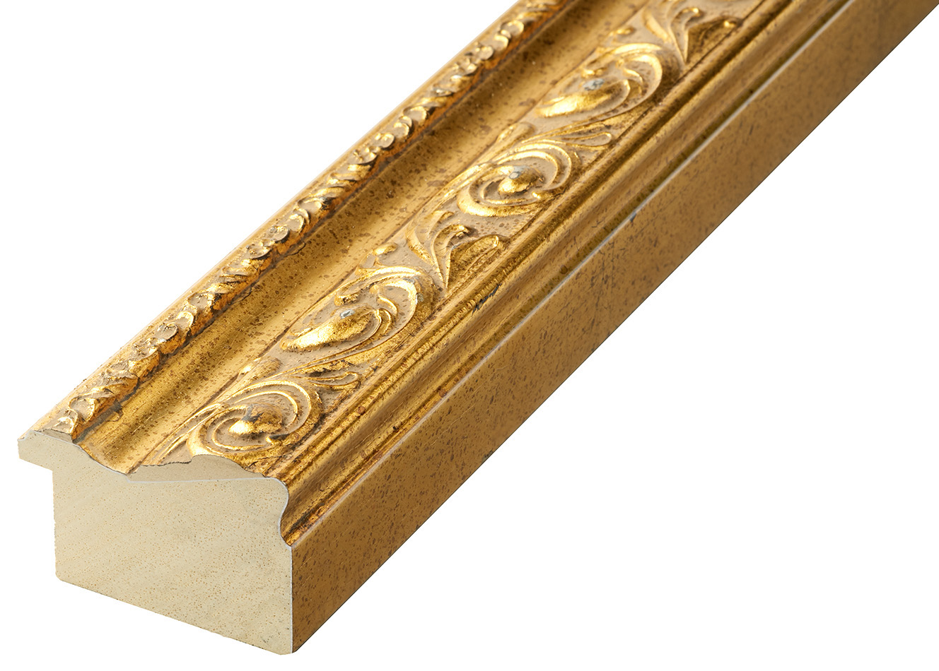 Asta in ayous - Larghezza 64mm Altezza 44 - Oro, decorazioni in rilievo